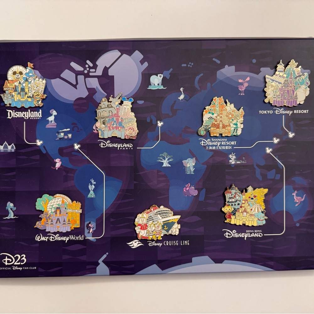 2022 D23 Exclusive Gold Member Disney Parks Pin Set